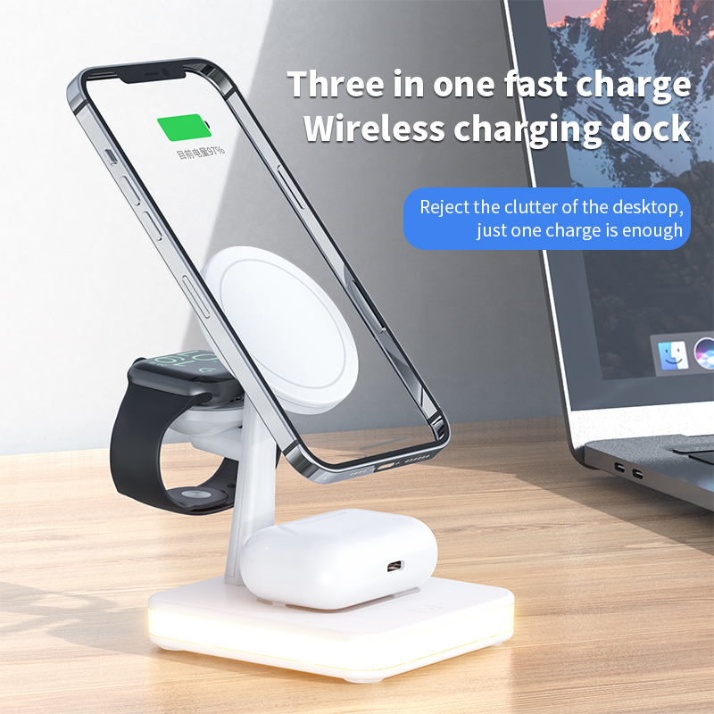 25w magnetische kabellose ladestationen für iphone 12 , iwatch und airpods pd  qc3.0, schnellladehalterungen, ladeständer