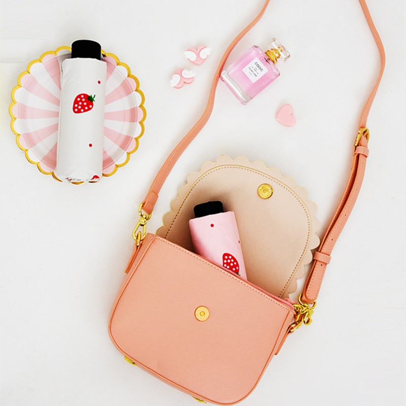 Anti-uv Pocket Umbrella Mini Folding Sun Umbrellas Parasol Sun Foldable Umbrella Mini Umbrella Candy Color Traveling Rain Gear