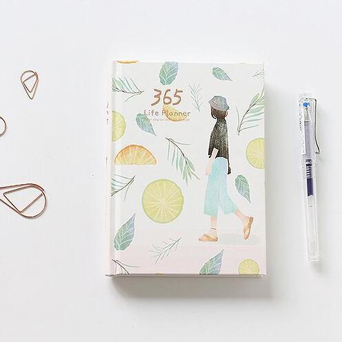 365 planificateur carnet planificateur organisateur agenda agenda Journal quotidien Plan balle Journal Record vie papeterie: 365 lemon