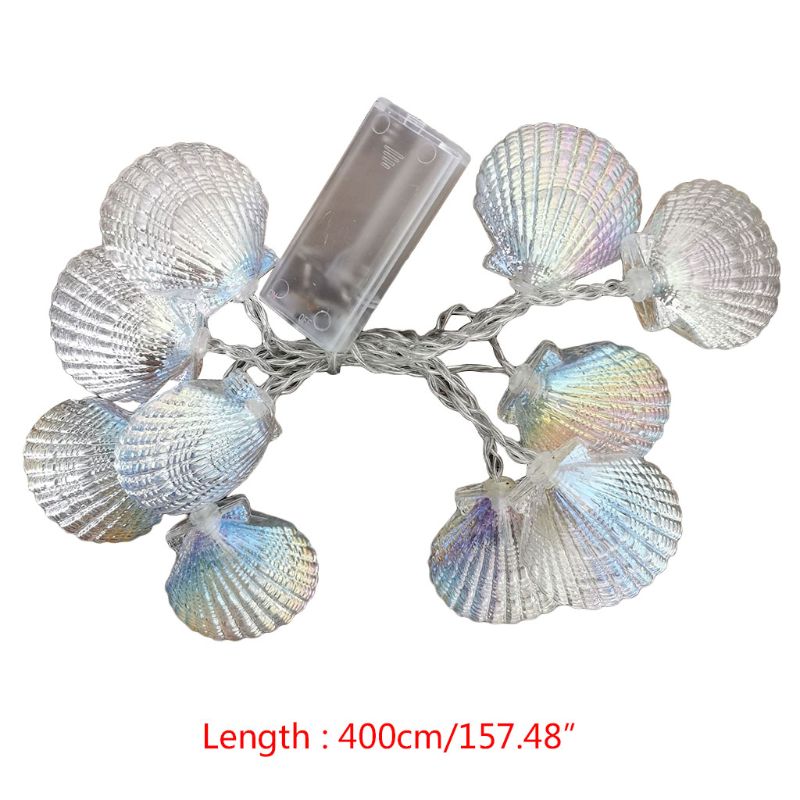 Seashell Starfish Conch Light String LED 3000K Warm White Garland Lights: 400
