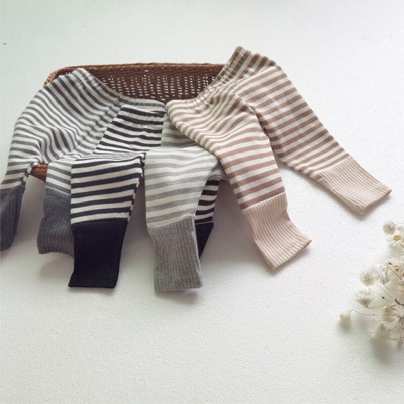 Legging à rayures en coton pour bébé fille et garçon, pantalon à rayures, vêtements pour nourrissons, automne
