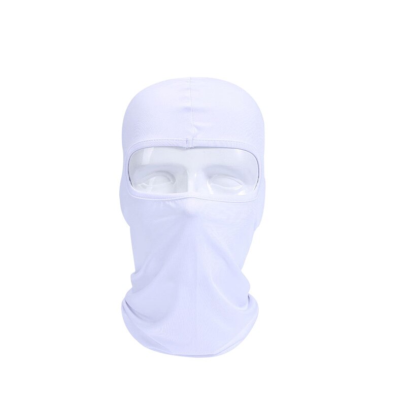 1 stk lycra motorcykel fuld ansigtsmaske mænd kvinder wargame cykling ski snowboard vindhætte vinter varm hals sort cykel udendørs sport: Hvid
