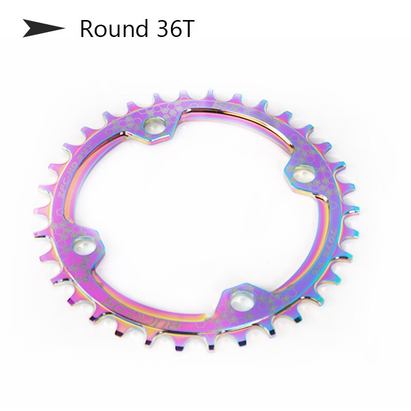 MTB bicycle Chainring Color plating chainwheel 30/32/34/36/38T Narrow Wide chainwheel 8/9/10/11 speed chain Ring Crankset: Round-36T