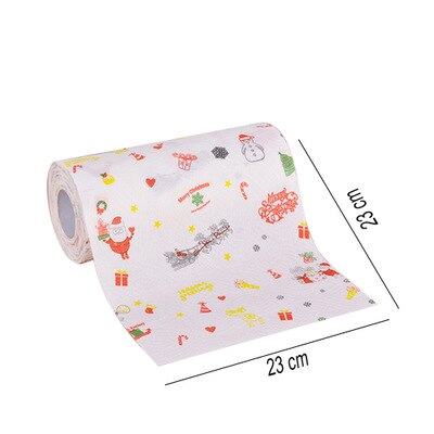 Noël rouleau de papier toilette maison père noël bain rouleau de papier toilette fournitures de noël décor de noël rouleau de tissu 10*10cm: Christmas -A2