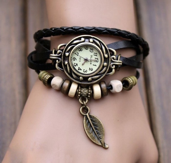 Splendid Top Brand Luxury Leather Bracelet Watches Women Rose Gold Diamond Wristwatch Ladies Chain Quartz Watch Clock