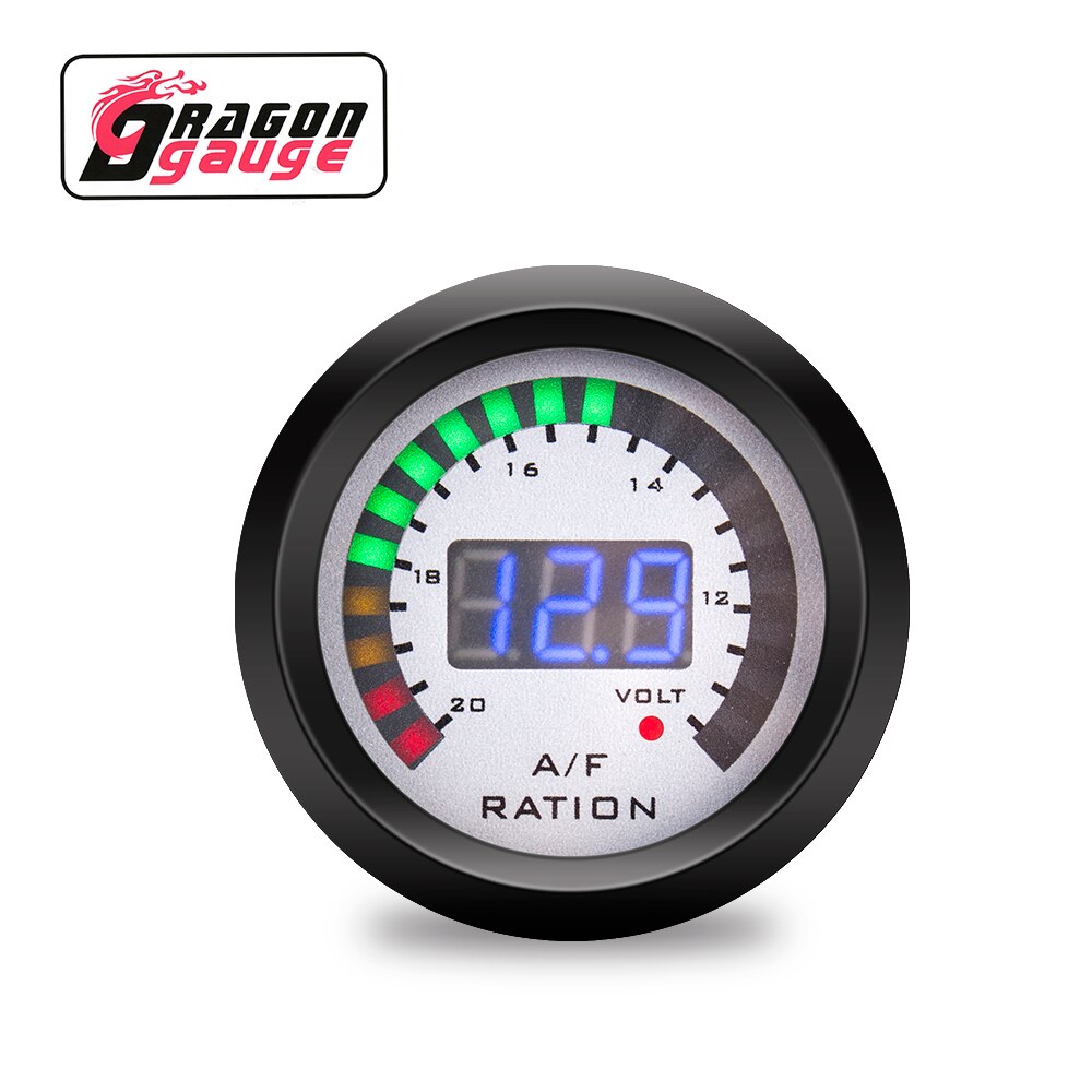 「DRAGON」 52mm Air Fuel Ratio Gauge With Narrowband O2 Oxygen Sensor Car Gauge Digital Display Fit for 12V Car 0258006028: Without sensor