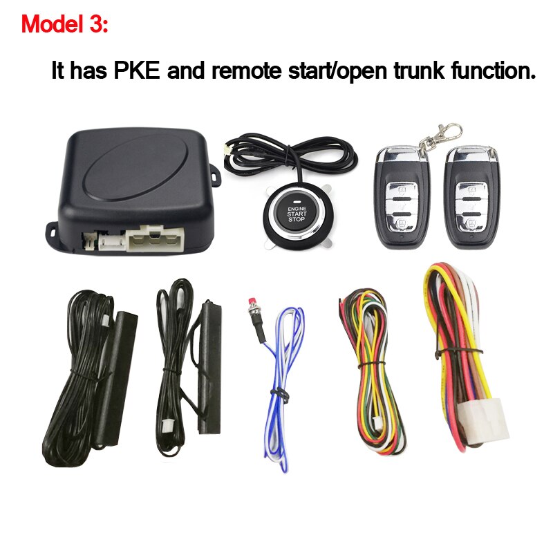 12V Auto car keyless entry start system one start stop engine push button vehicle alarm PKE remote start dropshiping: Model 3