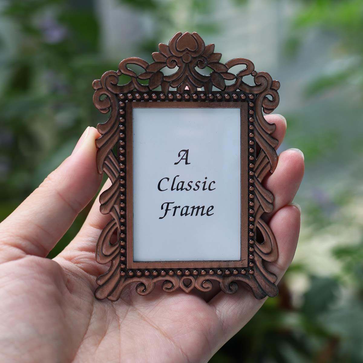 Cadre Photo en alliage de fer forgé de 2 pouces, décoration artisanale classique, petits ornements pour la décoration familiale: Gris foncé
