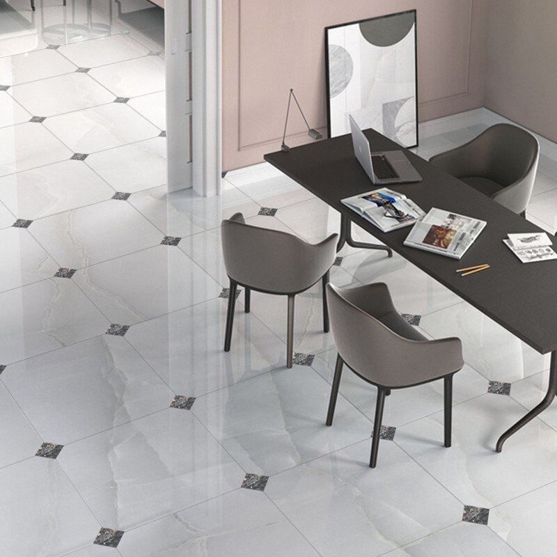 10pcs Self-Adhesive Floor Tile Stickers PVC Waterproof Wall Ceramic Sticker Wear-resistant Art Diagonal Home Decoration