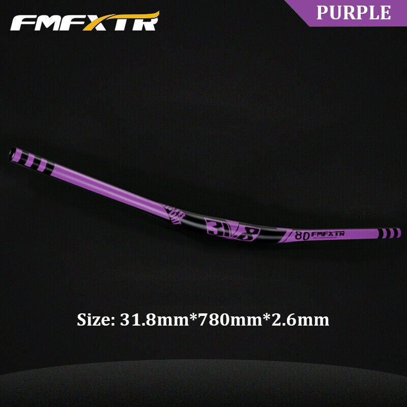 FMFXTR MTB Bicycle Handlebar Aluminum Alloy 780*31.8mm Racing Bike Rise Handlebar Mountain Bike Handle Bars Cycling Accesorios: Purple -31.8-780