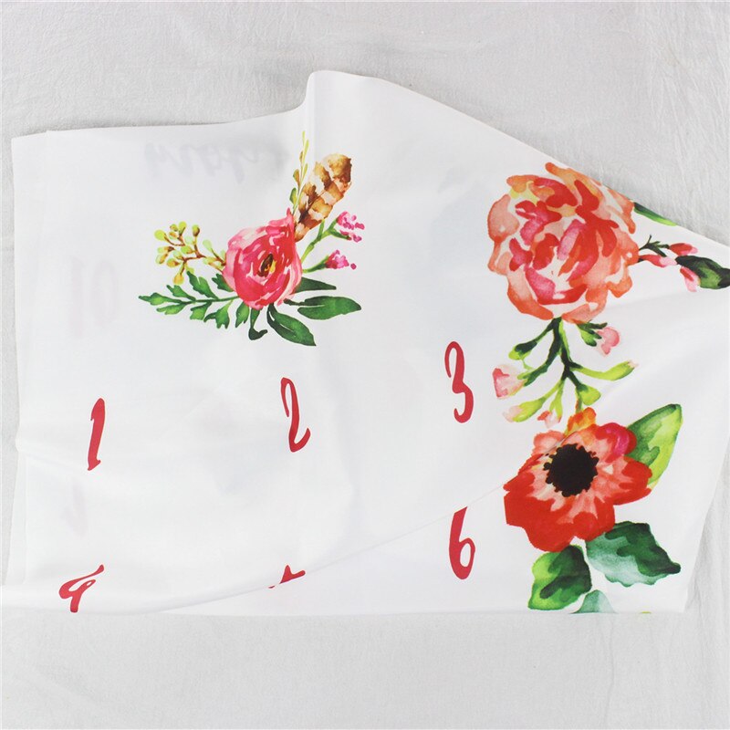 Cartoon Patroon Baby Baby Milestone Foto Props Achtergrond Dekens Spelen Matten Geheugen Tapijt Achtergrond Doek Kalender Foto