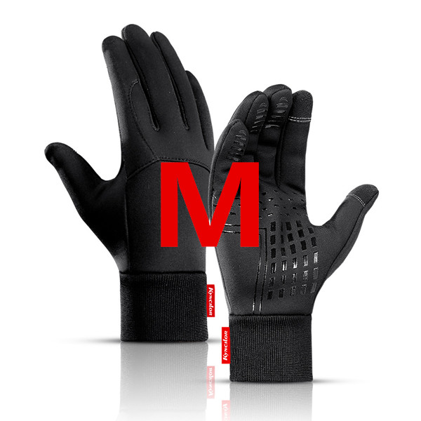 XiaoMi mijia warm windproof gloves touch screen water repellent non-slip wear-resistant bicycle riding ski sports gloves: Black M