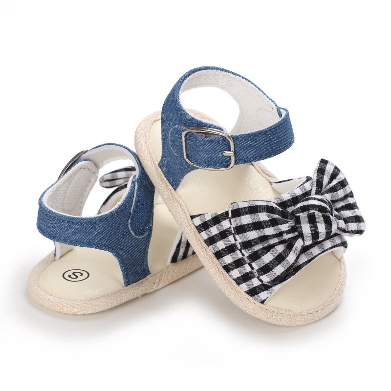 Sandales d'été respirantes pour bébés filles de 0 à 18M, chaussures de princesse papillon à semelle souple de couleur unie pour l'extérieur et l'intérieur des tout-petits