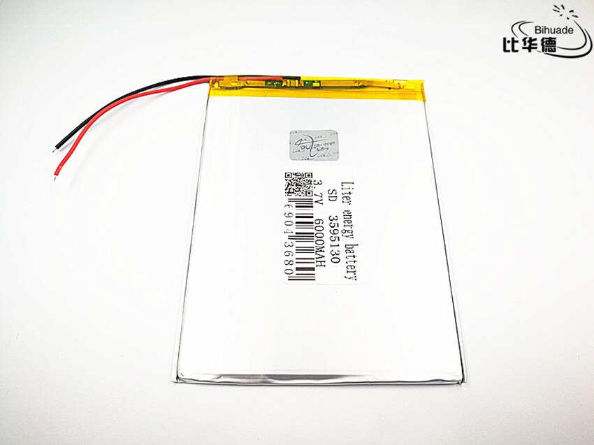 Liter energy battery Good Qulity 3.7V,6000mAH 3595130 Polymer lithium ion / Li-ion battery for tablet pc BANK,GPS,mp3,mp4