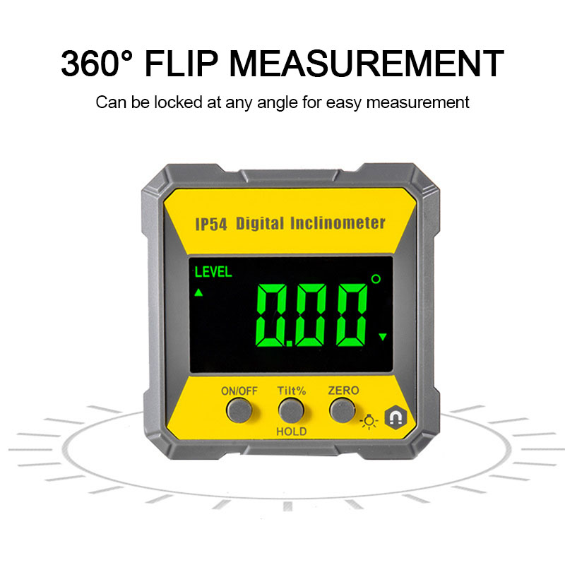 360 Graden Digitale Niveau Gradenboog Inclinometer Magnetic Digitale Hoek Gauge Met Backlight Precisie Niveau Doos Meetinstrument