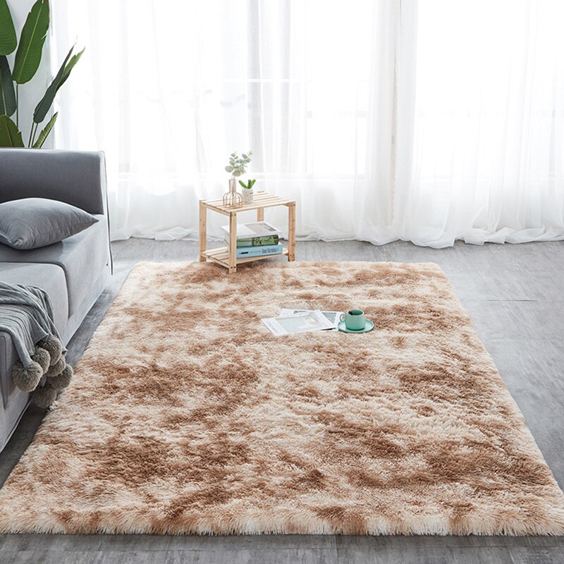 Shaggy tie-dye tæppe trykt alfombra plys gulv fluffy måtter børneværelse imiteret pels område tæppe stue måtter silkeagtige tæpper: E