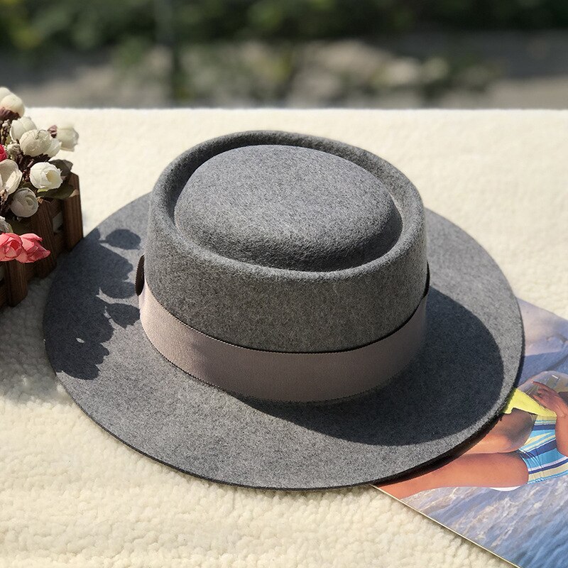 01911- fcm 368 britisk stil uldring flad fedoras kasket mænd kvinder panama jazzhat
