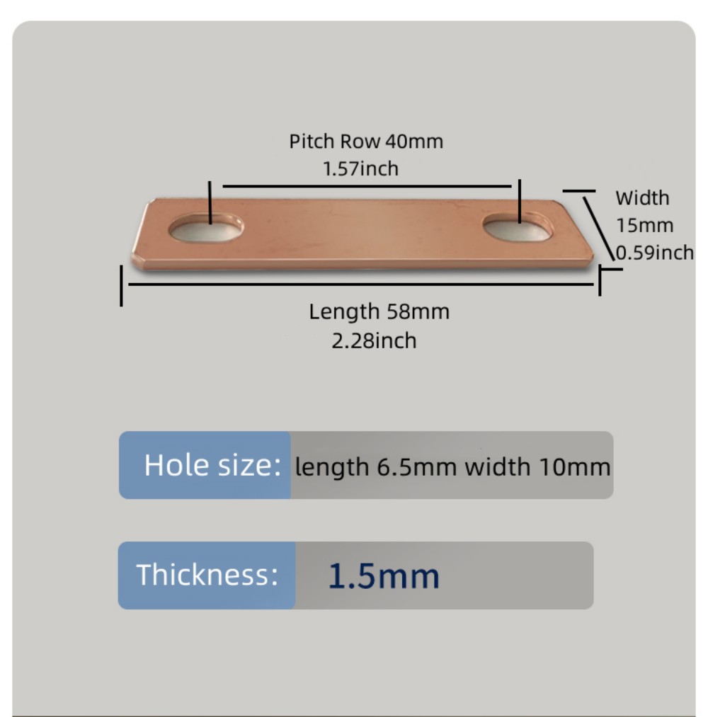 Bus Bars Connector Red Copper for LiFePO4 Cell 30Ah-300Ah Lithium Battery Red Copper Pickling Busbar Brass M6: Dark Grey