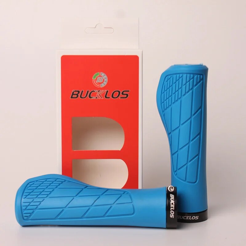 BUCKLOS Bicycle Handlebar Grip Ruber Bike Handle Bar Grips Shock Absorbing Lockable MTB Cuffs Cycling Accessories: Blue
