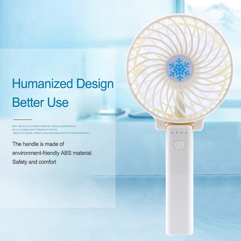 Portable Hand Fan USB Rechargeable Foldable Handheld Mini Fan Cooler 3 Speed Adjustable Cooling Fan Outdoor Travel Air Cooler