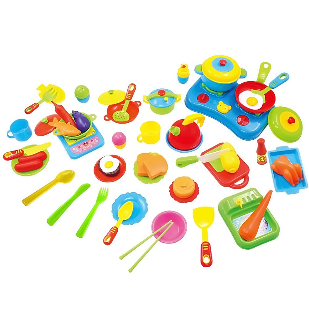 Kids 21Pcs Servies Gerechten Platen Kommen Kopjes Mes Vork Lepel Kookgerei Keuken Afdruiprek Koken Droog Rek Tool Pretend Play speelgoed: G