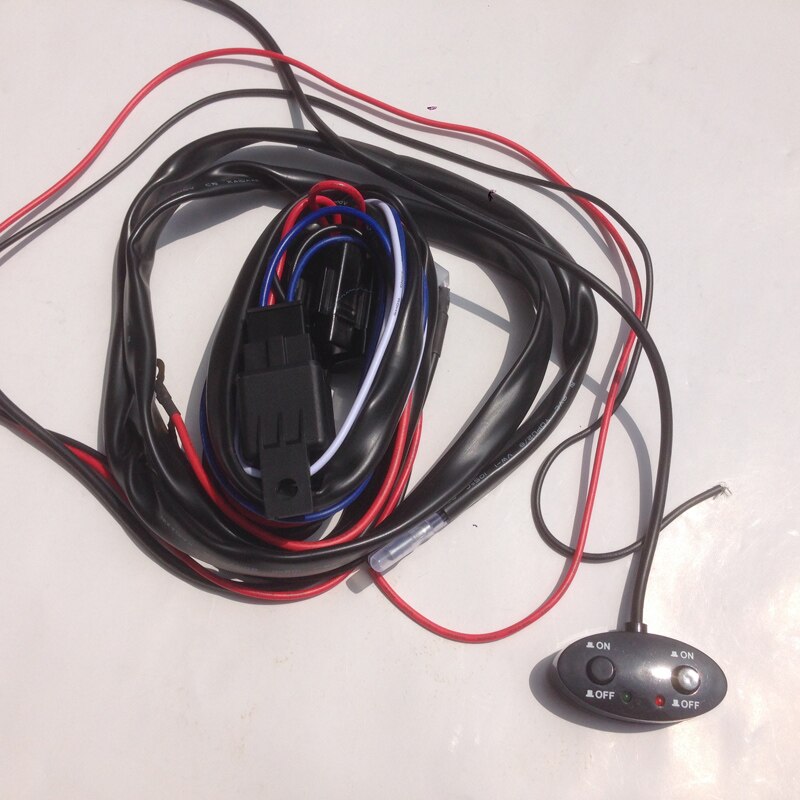 Universal 12v 260w Car light power switch 2x 40A relay harness lamp on off switch cable for Headlight spotlight Offroad lamp