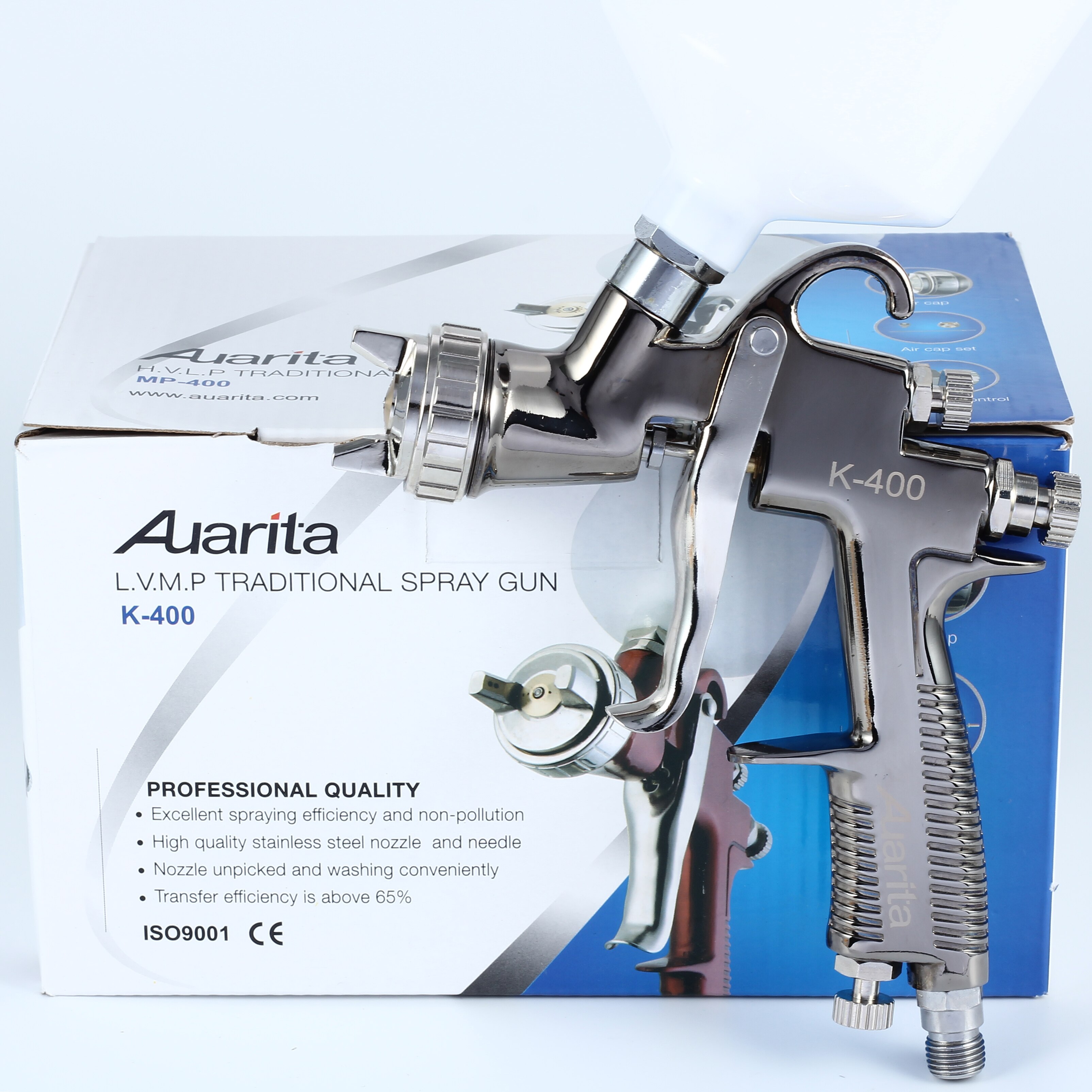 Auarita K-400 Professionele Spuitpistool 1.4Mm Gravity Feed Air Verfspuitpistool Set Met 600cc Cup Gebruiken Om Voor auto