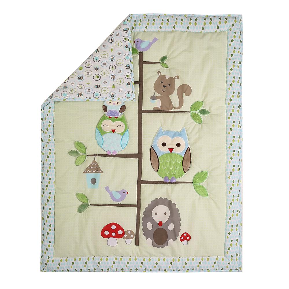 Bomull baby quilt print broderi jungel skog for gutter: 0093