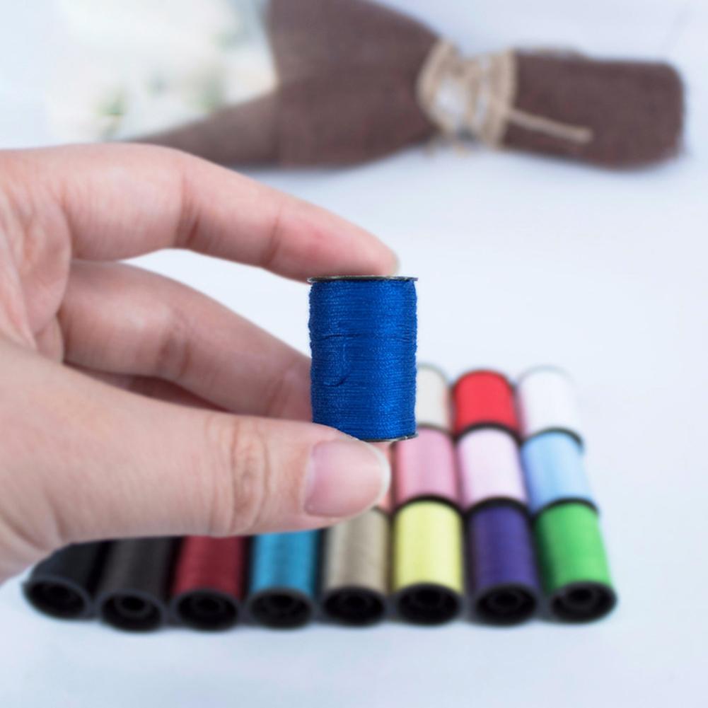 24Pcs Mixed Color Yarn Sewing Thread Household Needle DIY Roll Machine Handcraft Embroidery Sewing Thread Kit Accessories