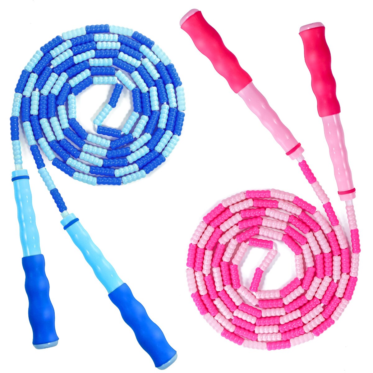 MOVTOTOP 2pcs Jump Ropes Adjustable Tangle-free Skipping Ropes Soft Beaded Ropes Jumping Rope for Teens Toddlers Adults A35