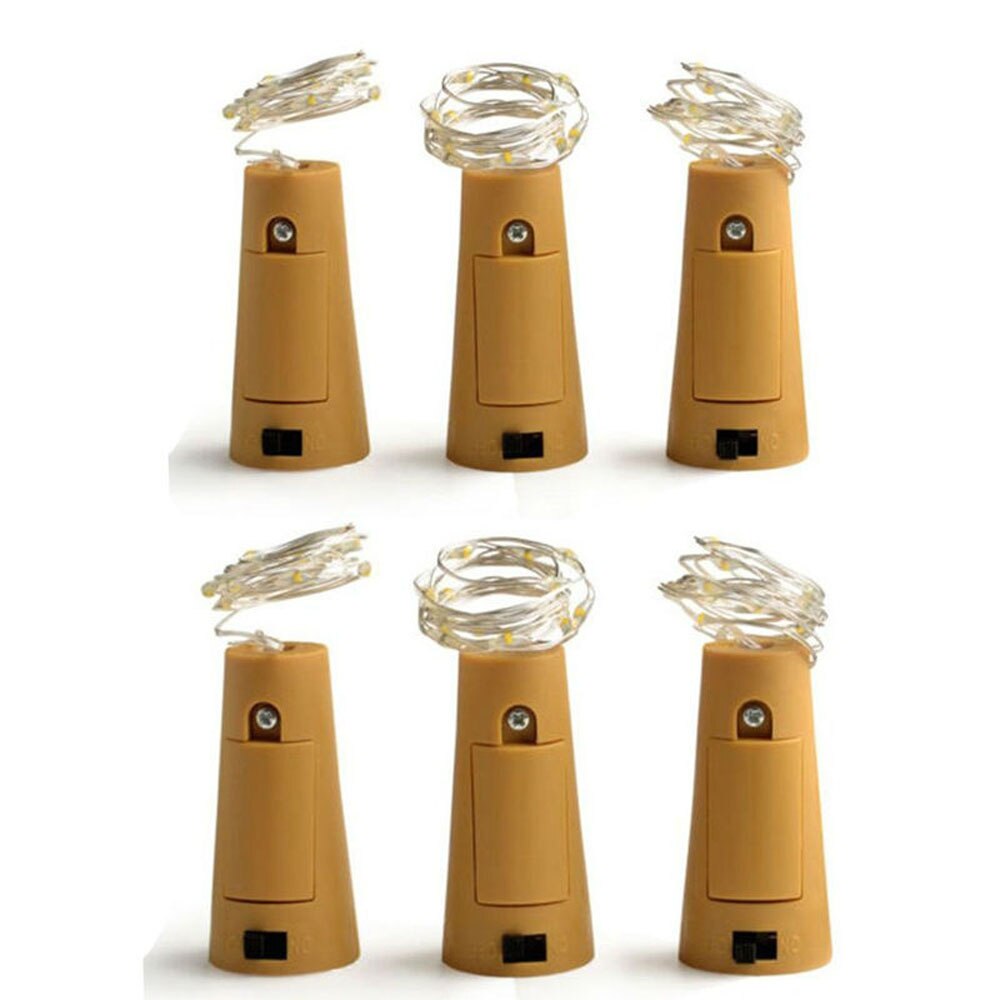 2m lumineuse led en forme de bouchon de liège, alimentée par batterie, 20 pour une bouteille de vin, un bar, une fête, la saint-valentin
