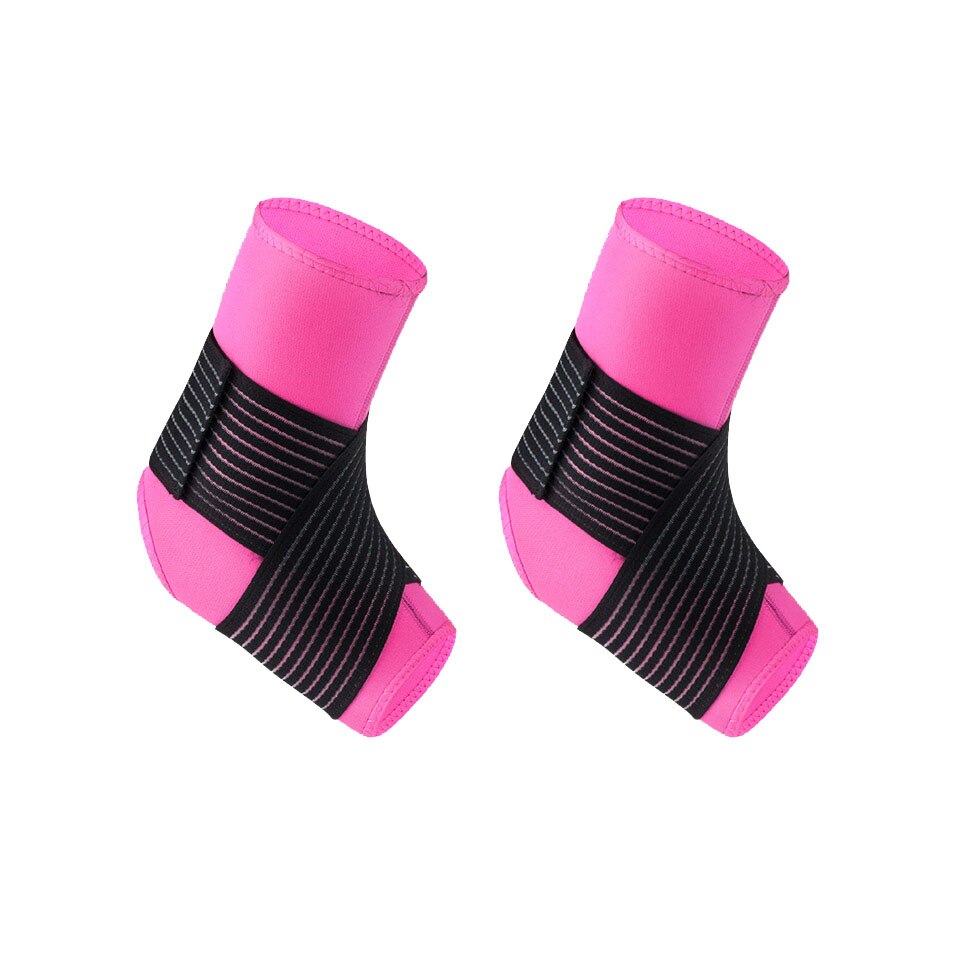 2Pcs Sports Compression Ankle Brace Strap Support 3D Weave Elastic Bandage Foot Protective Gear Gym Fitness: Pink / M
