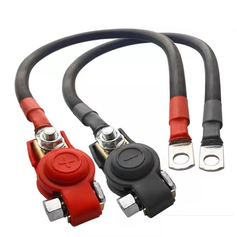 2Stck Auto Auto Schnell Batterie Terminal Stecker Reinem Kupfer Draht positiv Negativ Klemme Batterie Kabel Linie Für Fahrzeug