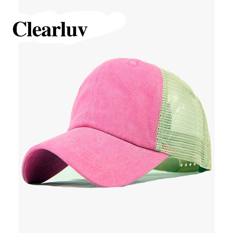 Unisex mode baseball kasket mænd kvinder snapback hat hip-hop justerbar ensfarvet kasket udendørs klatring baseball kasket trucker cap: Lyserød