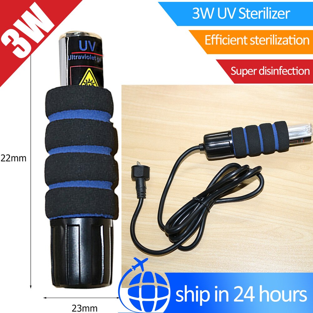 Portable Handheld UV Sterilization Sanitizer Light Stick Home Travel Waterproof Kill Bacteria Disinfection Lamp Wand Sanitizer: 3W