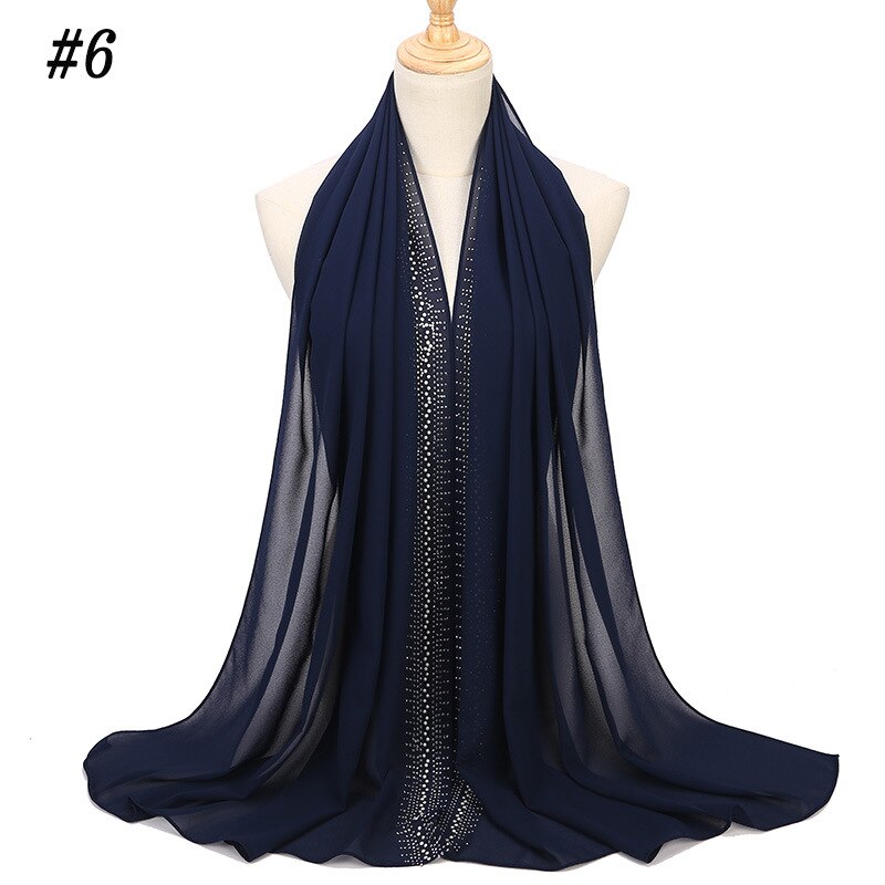islamischen Glitter kopftuch Strass hijab schal chiffon muslimischen kopf wrap schals Malaysia hijab türkisch islamische: 6