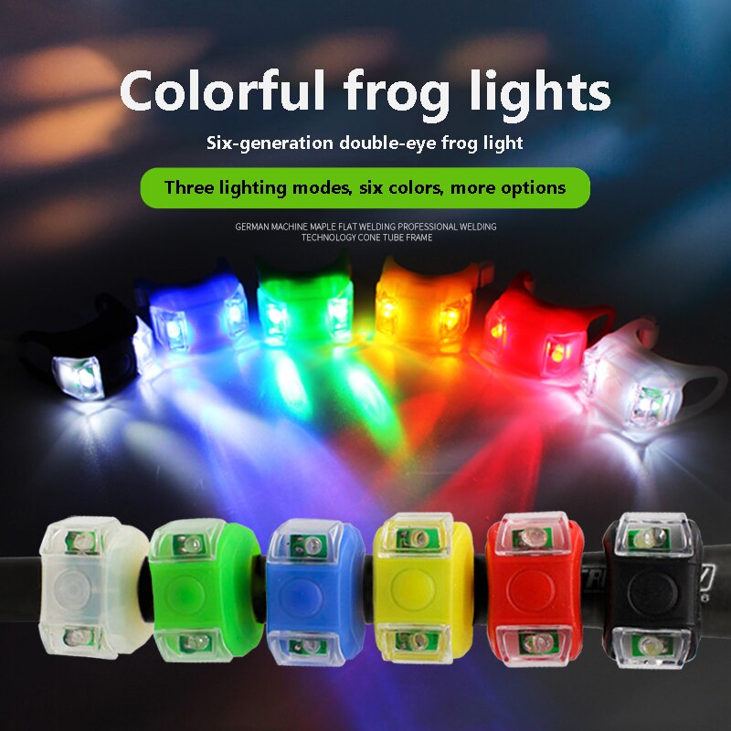 4PCS Strollers Cycle Frog Night Light Waterproof Silicone Caution Lamp Outdoor Security Alert LED Flash Remind Safety Accessorie
