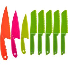 Barn plast køkkenkniv sæt børns sikre madlavning kok nylon knive til frugt brød kage salat salat kniv