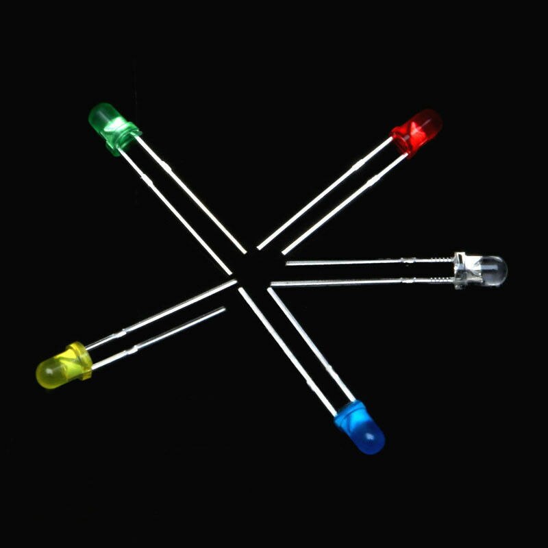 Caja de luz LED de 3mm, Kit de diodos surtidos de bricolaje, 5 colores variados, 500 Uds.