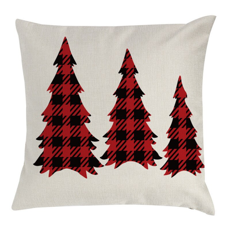 Rød plaid print god jul sofa pudebetræk pudebetræk indretning bomuld linned hjemmeindretning: 9