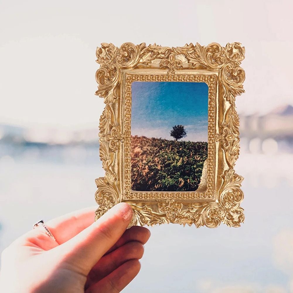 Europäischer viktorianischer Stil goldener retro-Fotorahmen Bilderrahmen Nagel Kunst Schmuck Dekoration Ohrringe Halskette Anzeige Gestell