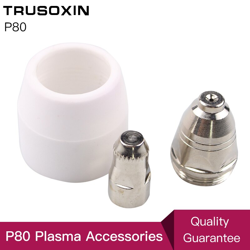 30pcs CUT80 LG80 80A Inverter Plasma Cutter P80 Cutting Machine Gun Consumable or Accessories Shield Porcelain Cup Electrode Tip