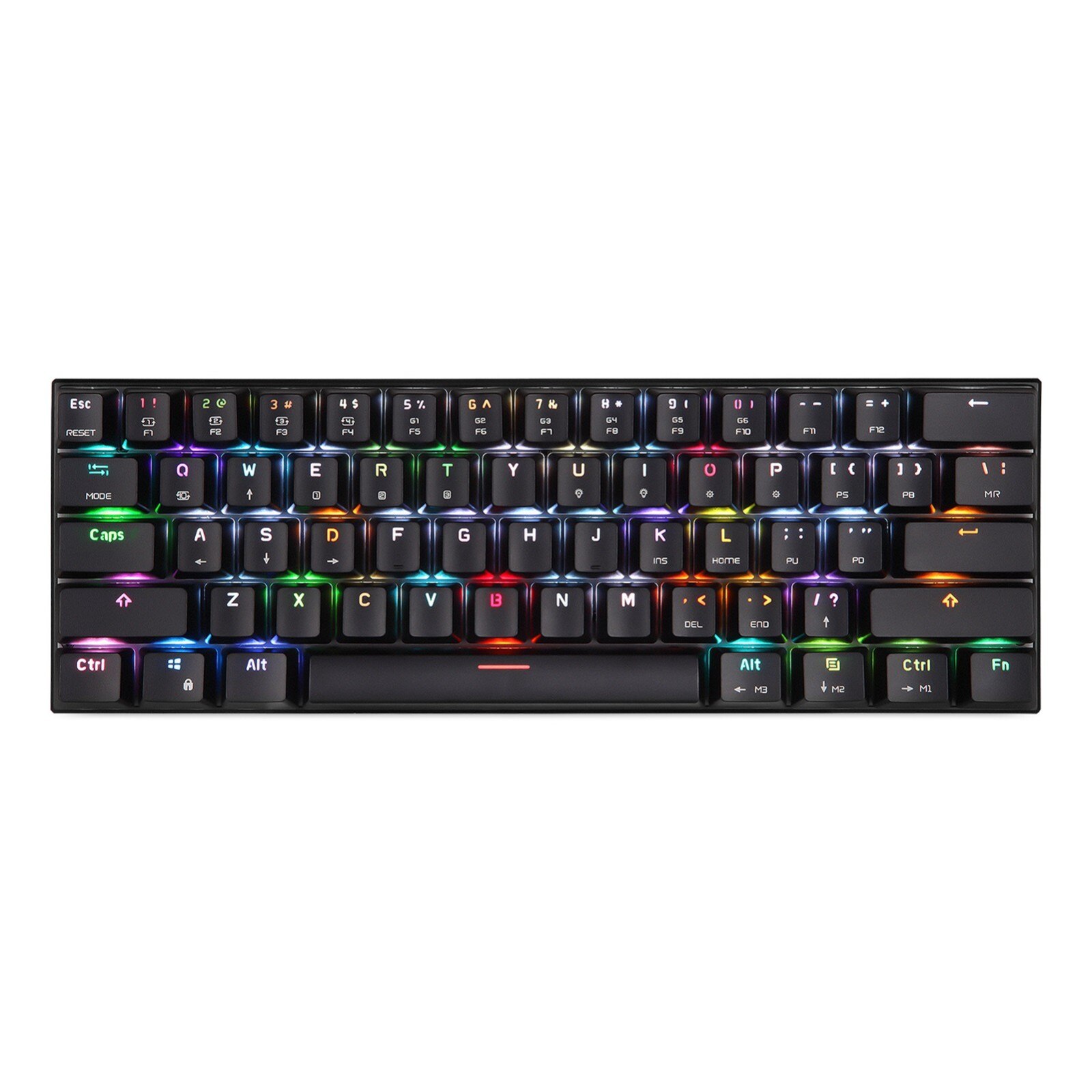CK62 Bluetooth bezprzewodowy podwójny Mode61 klawisze podświetlenie LED RGB klawiatura mechaniczna klawiatury do gier na Tablet pulpit mechaniczny: BK