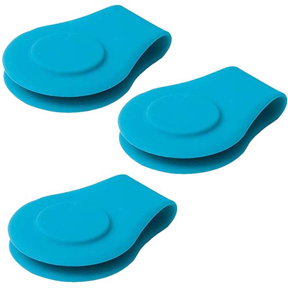 Durable Silicone Set Magnetic Golf Ball Marker Hat Clip Black Blue Orange Removable Golfing Accessories: Blue 3Pcs
