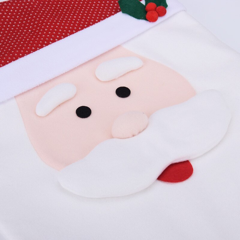 Kerstman Stoelen Cover Cap niet-geweven Paar Kerst Stoel Terug Covers Cap Diner Tafel Rode Hoed Stoelbekleding xmas Kerst