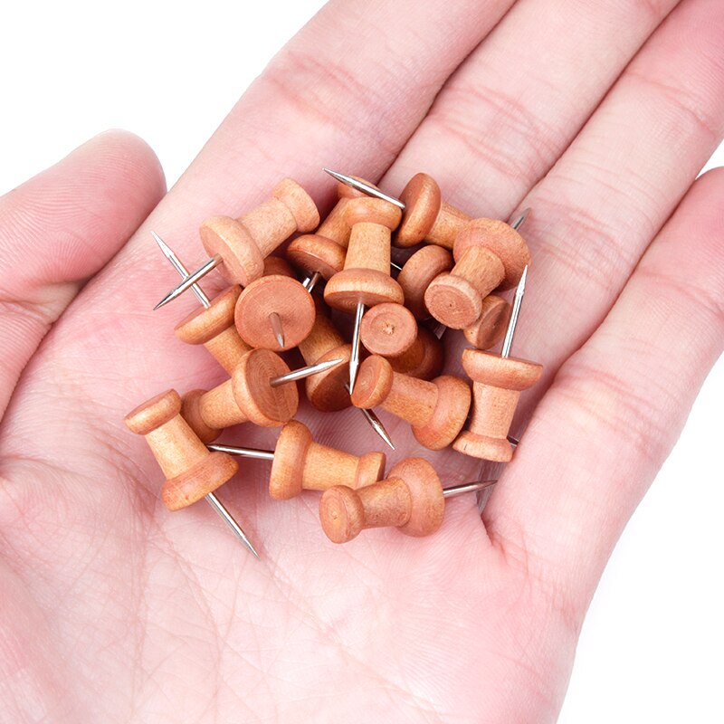 10/20 Pcs Box Container Thuis Craft Kantoor Houten Punaise Foto Muur Kurk Boord Decoratieve Kaart Push Pin Tekening Nail