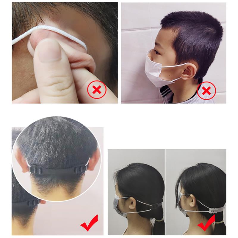 Crochet de sangle d'oreille pour masque, 20 pièces, Anti-serrage réglable, poignées d'oreille pour masque, boucle de sangle, bouton de support de réglage