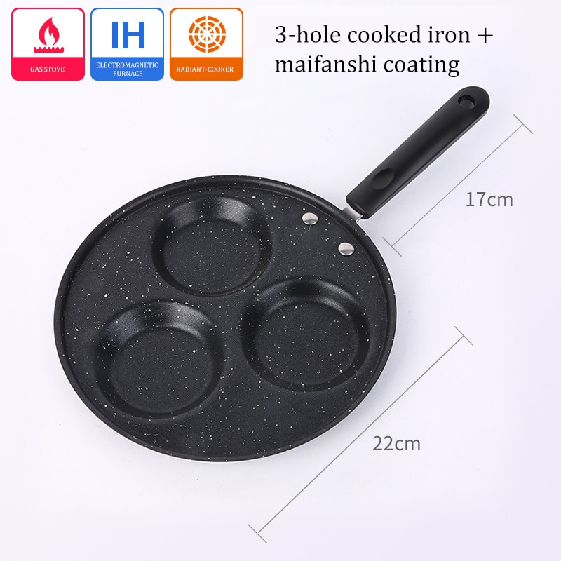 GEEKHOM Frying Pan Cast Iron Nonstick Pancake Pan Skillet Egg Pancake Steak Pan Cooking Egg Ham Pans Breakfast Maker Cookware