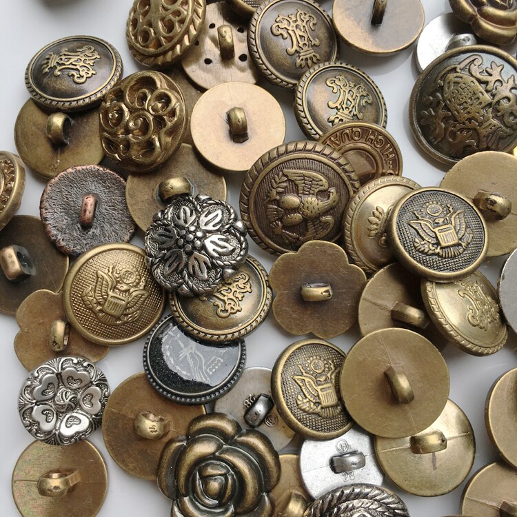 12 STKS Antieke Pistool Zwart Patroon Gegraveerde Metalen Knopen voor