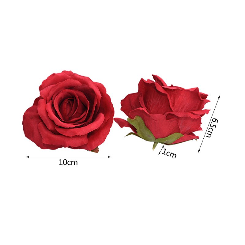 5Pcs 10Cm Silk Rose Flower Head Wedding Party Thuis Kunstmatige Flowr Decoratie Diy Handwerken Krans Scrapbook Supplies